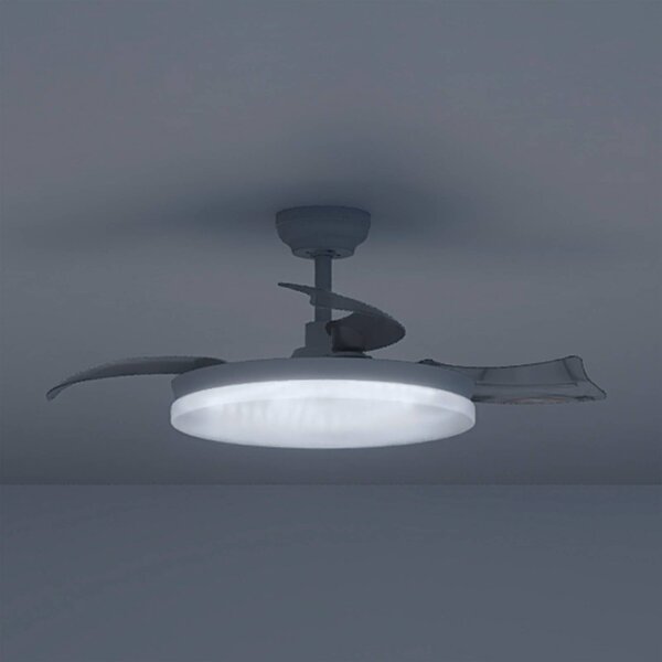 Philips Ventilatore da soffitto LED Solr, bianco, CC, silenzioso, CCT dimmerabile, Bianco / Opale, Soggiorno / Sala da pranzo, Metallo, Moderno