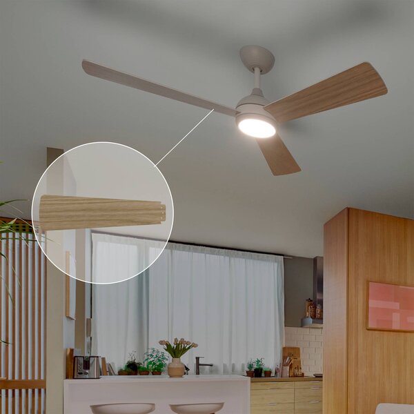 Philips Ventilatore da soffitto LED Civx, bianco/marrone, CC, silenzioso dimmerabile, Marrone / Ruggine, Soggiorno / Sala da pranzo, Metallo, Vintage