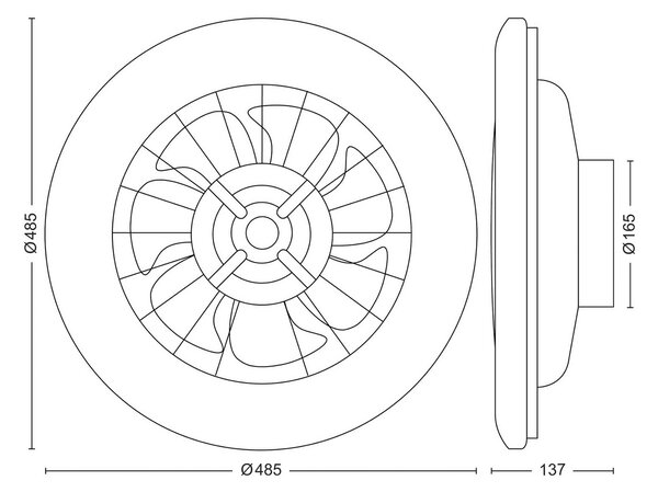 Philips Ventilatore da soffitto LED Amigo, bianco, 49 cm, CCT, DC dimmerabile, Bianco / Opale, Soggiorno / Sala da pranzo, Plastica, Moderno
