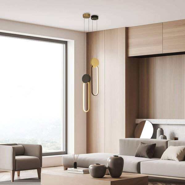 Zambelis Lampada a sospensione 23101, dimmerabile, Ottone / Oro, Soggiorno / Sala da pranzo, Alluminio, Moderno, Lampada a sospensione