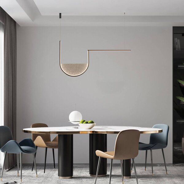 Zambelis Lampada a sospensione 23170, dimmerabile, Nero, Soggiorno / Sala da pranzo, Alluminio, Moderno, Lampada a sospensione