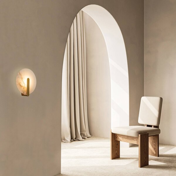 Zambelis Applique da parete 2552, Bianco / Opale, Soggiorno / Sala da pranzo, Pietra, Applique