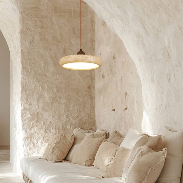 Zambelis Lampada a sospensione 25419, Crema / Ambra, Soggiorno / Sala da pranzo, Pietra, Lampada a sospensione