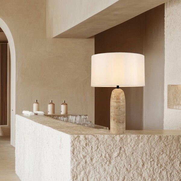 Zambelis Lampada da tavolo 25428, Crema / Ambra, Soggiorno / Sala da pranzo, Pietra, Lampada da tavolo