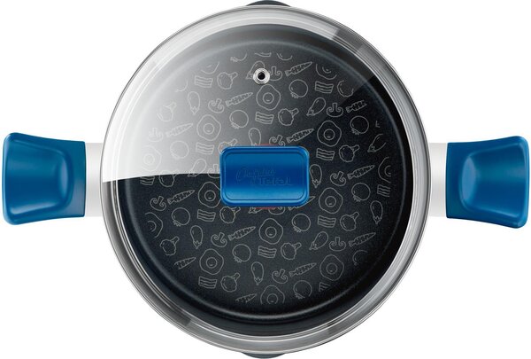 Tefal Batteria Pentole Induzione 5 Pezzi Antiaderenti con Taglieri, Coltelli e Ricettario in Alluminio colore Blu e Menta - Chefclub