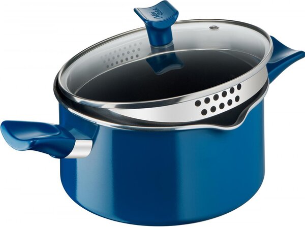 Tefal Batteria Pentole Induzione 5 Pezzi Antiaderenti con Taglieri, Coltelli e Ricettario in Alluminio colore Blu e Menta - Chefclub