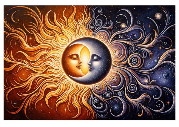 Quadro su tela – Armonia di sole e luna