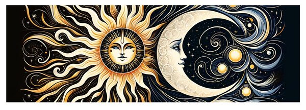 Quadro su tela – Simbolo solare e lunare