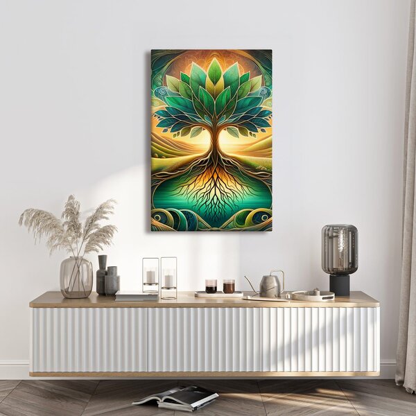 Quadro su tela – Albero della vita mistico al lago