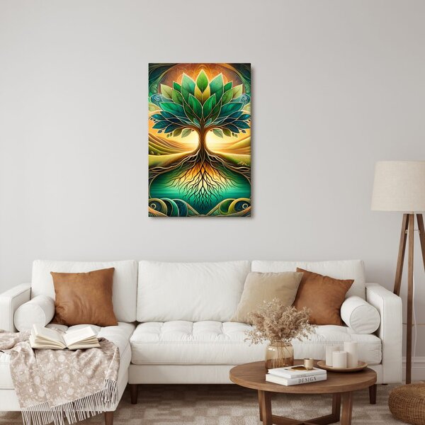 Quadro su tela – Albero della vita mistico al lago