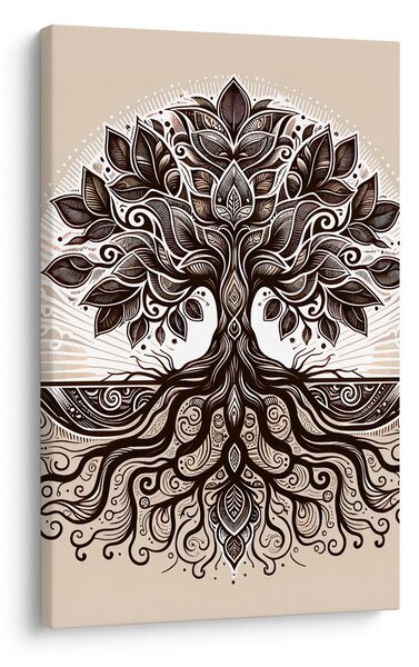 Quadro su tela – Albero della vita decorativo su beige