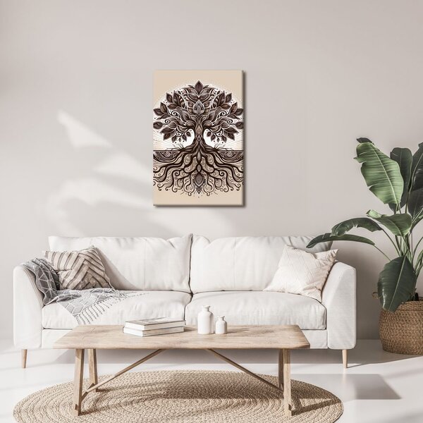 Quadro su tela – Albero della vita decorativo su beige