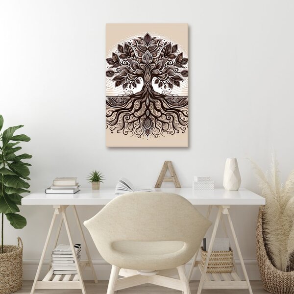 Quadro su tela – Albero della vita decorativo su beige