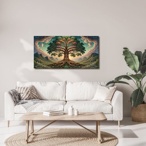 Quadro su tela – Misterioso albero della vita sotto il cielo