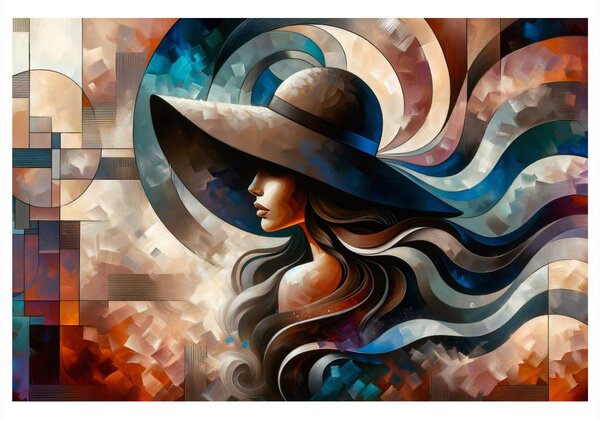 Quadro su tela – Donna elegante in stile colorato