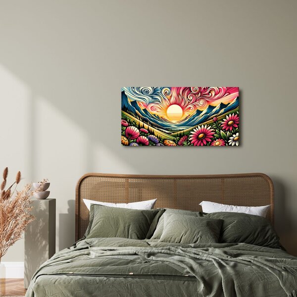 Quadro su tela – Montagne multicolori all’alba