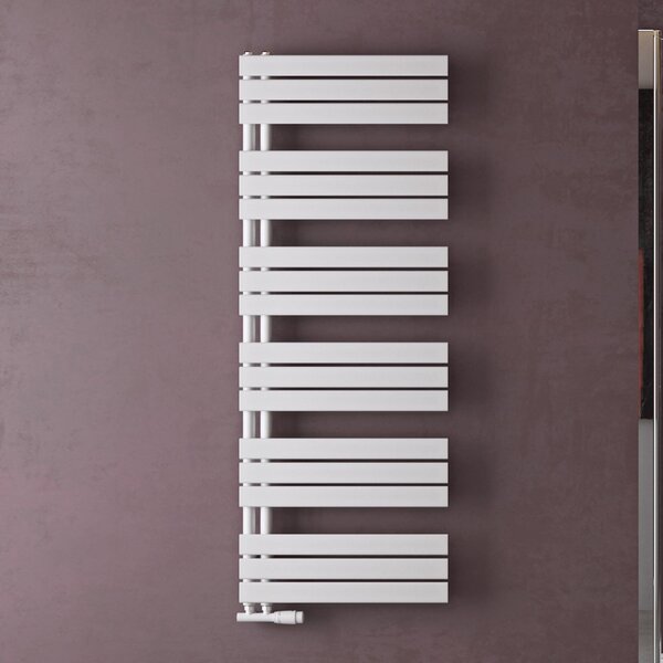 Doporro Radiatore da Bagno 159x60cm, Radiatore Piatto Termoarredo da Bagno Riscaldamento Elettrico o da Acqua Calda FN Portasciugamani in Acciaio, Bianco