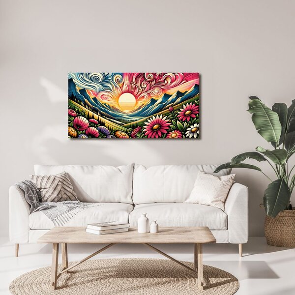 Quadro su tela – Montagne multicolori all’alba