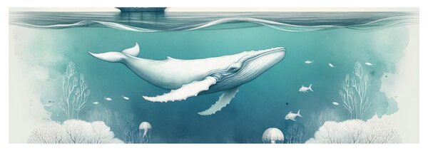 Quadro su tela – Balena tranquilla sotto il mare