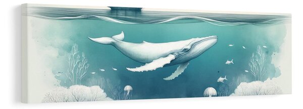 Quadro su tela – Balena tranquilla sotto il mare