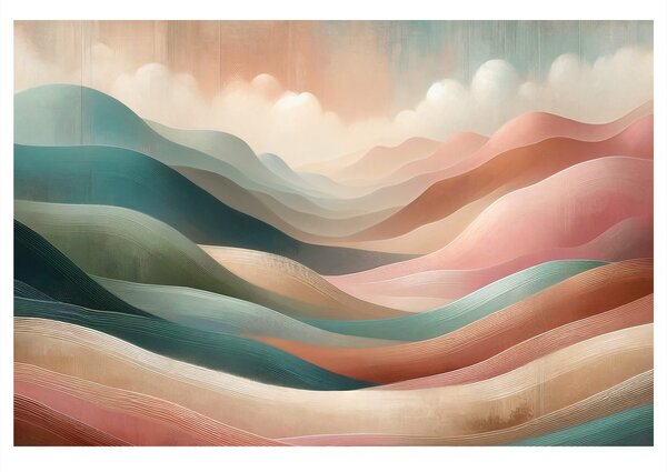 Quadro su tela – Onde pastello di paesaggio montano