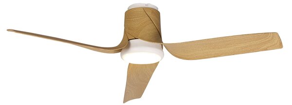 Ventilatore da soffitto LED Ushuaia in legno, DC, silenzioso, CCT - Mantra Mantra Iluminación, Ushuaia, dimmerabile, Legno, Soggiorno, Plastica, Moderno