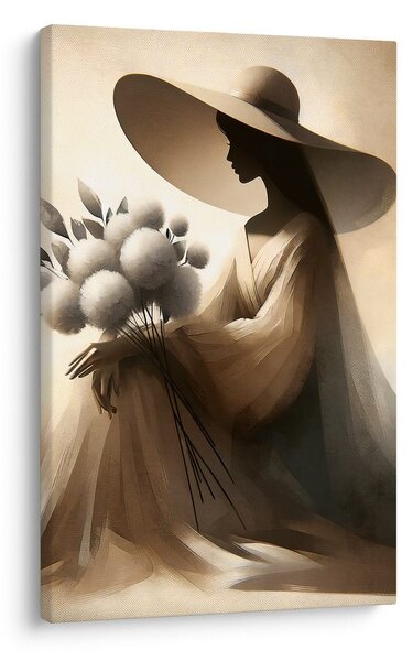 Quadro su tela – Donna elegante con fiore