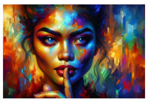 Quadro su tela – Donna in colori astratti