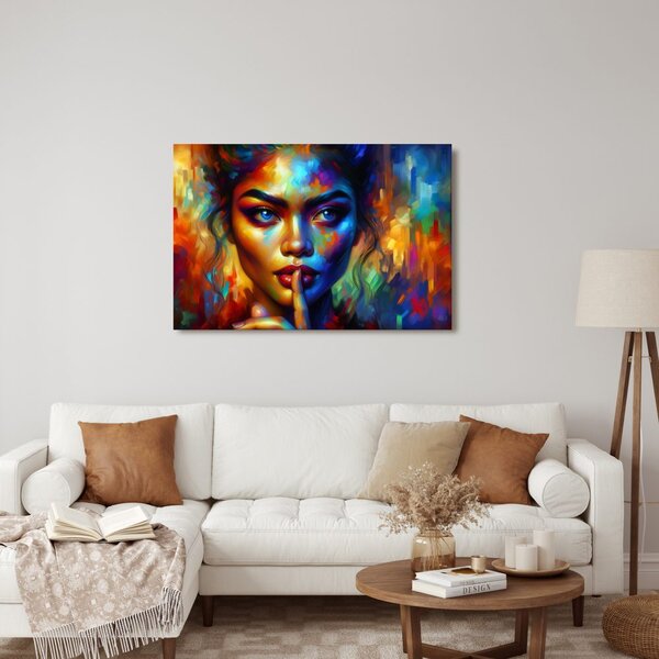 Quadro su tela – Donna in colori astratti