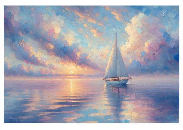 Quadro su tela – Barca a vela su mare calmo
