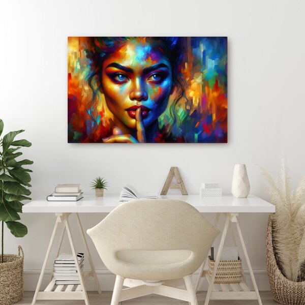 Quadro su tela – Donna in colori astratti