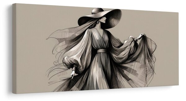 Quadro su tela – Silhouette di donna alla moda