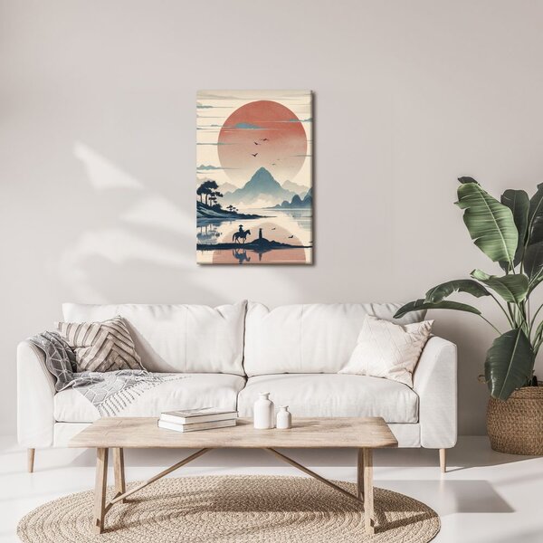 Quadro su tela – Samurai e montagne