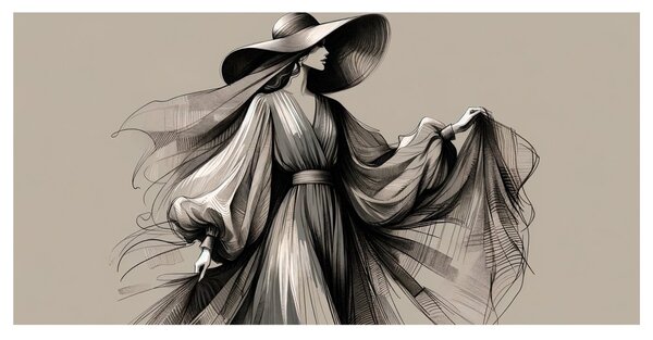 Quadro su tela – Silhouette di donna alla moda
