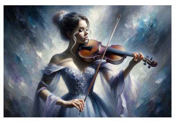 Quadro su tela – Violinista romantica