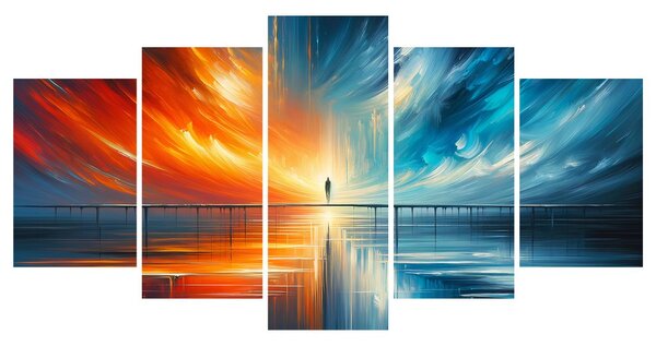 Quadri 5 pezzi – Silhouette tra gli elementi