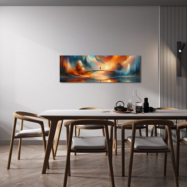 Quadro su tela – Ponte nella luce del tramonto