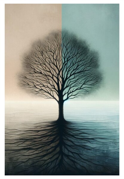 Quadro su tela – Albero di luce e ombra