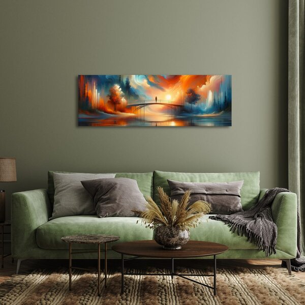 Quadro su tela – Ponte nella luce del tramonto