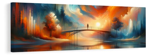 Quadro su tela – Ponte nella luce del tramonto