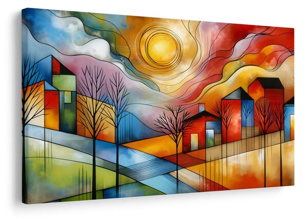 Quadro su tela – Villaggio colorato