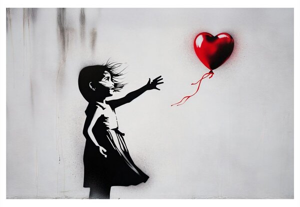 Quadro su tela – Ragazza e cuore volante