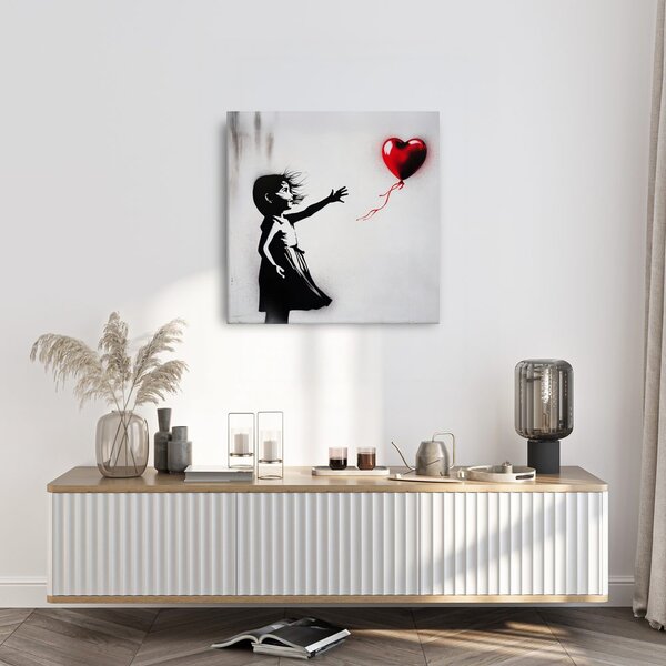 Quadro su tela – Cuore nel vento street art