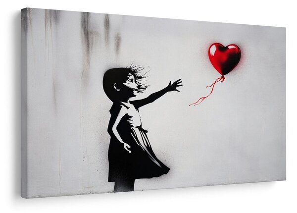 Quadro su tela – Ragazza e cuore volante