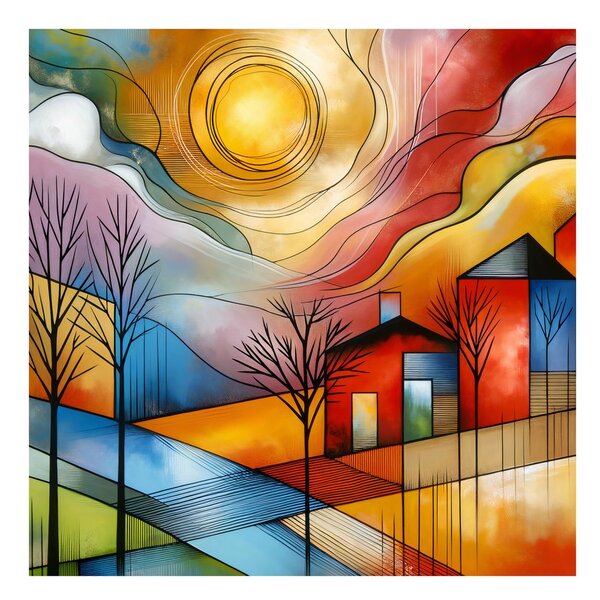Quadro su tela – Strada nei colori