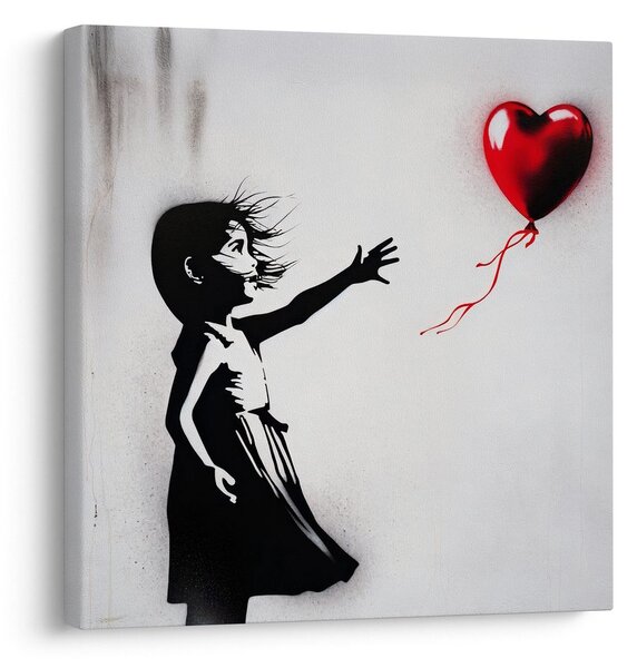Quadro su tela – Cuore nel vento street art