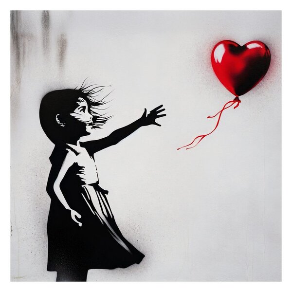 Quadro su tela – Cuore nel vento street art