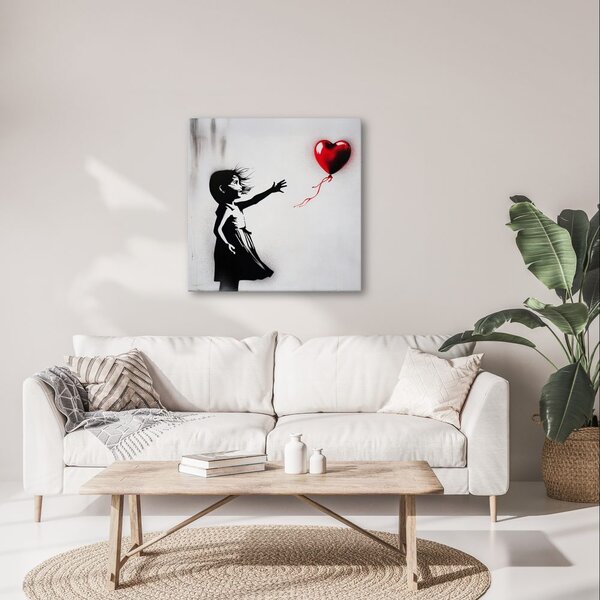 Quadro su tela – Cuore nel vento street art