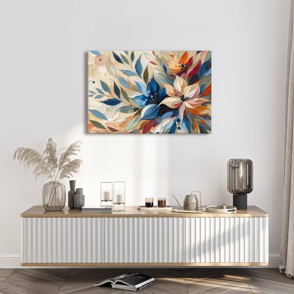 Quadro su tela – Foglie floreali colorate