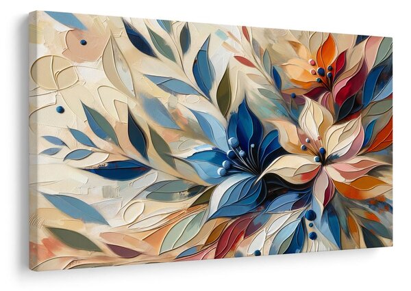 Quadro su tela – Foglie floreali colorate